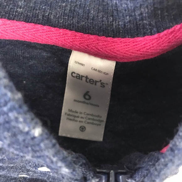 Carter’s Quilted Unicorn Jacket Blue Rainbow 6M - Picture 3 of 5